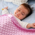 Pro Goleem Baby Soft Minky Dot Blanket with Silky Satin Backing for Girls (Pink, 30’’ x 40’’)