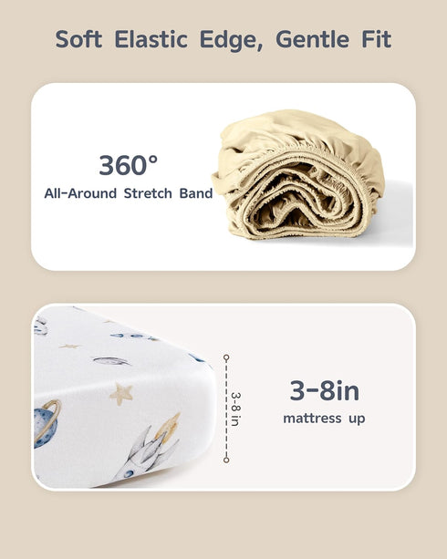 52x28 4 Pack Baby Crib Sheets for Boys and Girls, Toddler Bed Sheets Fitted for Standard Crib and Toddler Mattresses