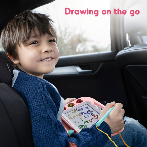 SGILE Magnetic Drawing Board for Kids, Colorful Erasable Doodle Board with Magnet Pen and Stamps