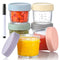 VITEVER 6 Pack Glass Baby Food Storage Containers, 4 oz Jars with Lids, Microwave, Dishwasher & Freezer Safe