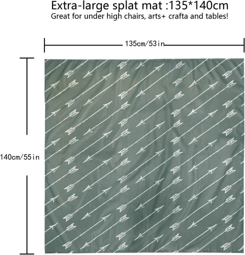 Joyo roy 135x140 cm Baby Floor Mat, Splat Mat High Chair Waterproof Play Mat for Toddlers, Dining Table High Chair Mat