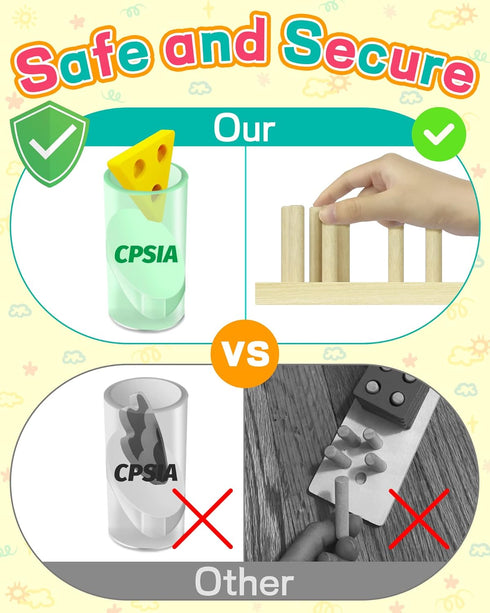 Montessori Toys for 1-3 Year Old Boys and Girls, Wooden Sensory Toys for Ages 2-4, Educational Toddler Learning