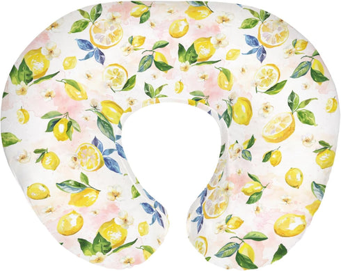 Vintage Lemons Baby Nursing Pillow Covers for Boy Girl Lemon Branch Leaves