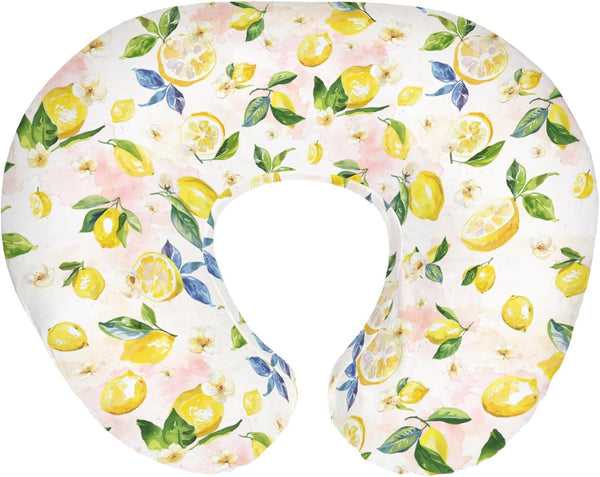 Vintage Lemons Baby Nursing Pillow Covers for Boy Girl Lemon Branch Leaves