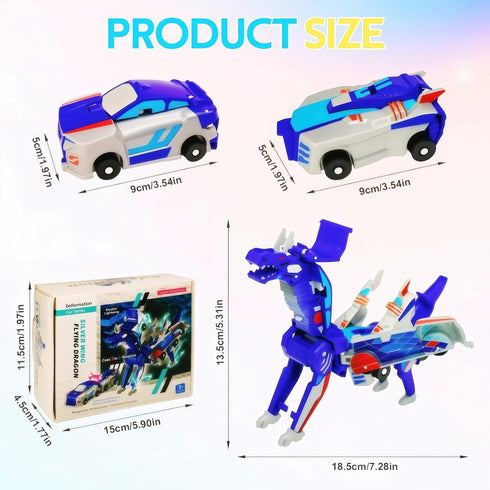 WIESSOC Toy,2 Collision Transforming Dinosaur Car Magnetic Cars Transform Into Dinosaur Toys,Transformation Car Toys
