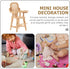 jojofuny Miniature Highchair Dollhouse Wooden High Chair 1:12 Scale Desktop Chair Accessories