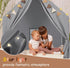 Kids Play Tent with Padded Mat & Star LED Lights for Ages 4-10, Large Indoor Play Room House Tent for Toddler Children