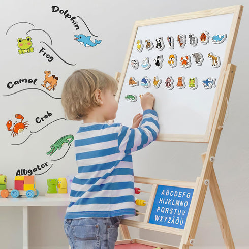 40 Animal Fridge Magnets for Toddlers, Educational Foam Refrigerator Magnets for Kids Learning Activities
