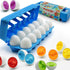 MOONTOY Dinosaur Matching Eggs for Toddlers, 12PCS Educational Learning Color & Shape Recognition Montessori Toy