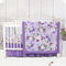Crib Bedding Set for Girls, Purple Baby Crib Bedding Set 4 Piece,