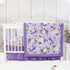 Crib Bedding Set for Girls, Purple Baby Crib Bedding Set 4 Piece,