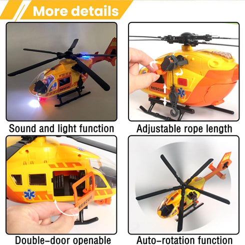 CSDCSD 3 4 5 6+ Rescue Transport Helicopters Kids Toys,Helicopters Toy with Crane and Transport Racks,Gifts for Age