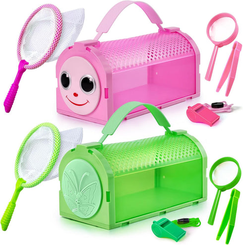 Bug Catcher Kit for Kids - 10 Pcs Bug Collection Kit with Bug Cage, Tweezers, Magnifying Glass, Outdoor Toys