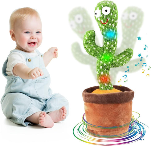 2023 Dancing Cactus Toy Bluetooth, Rechargeable Singing Talking Cactus that Repeats What You Say