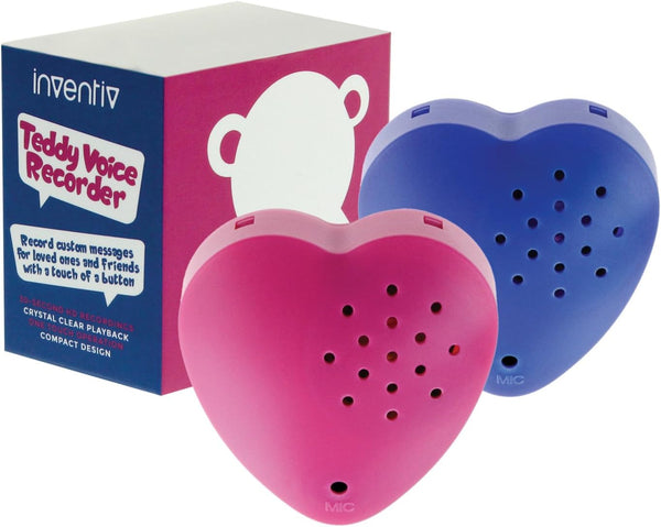 Inventiv 2 Pack, 30 Second Voice Sound Recorder Module for Plush Toy, Record Custom Messages (Pink/Blue)