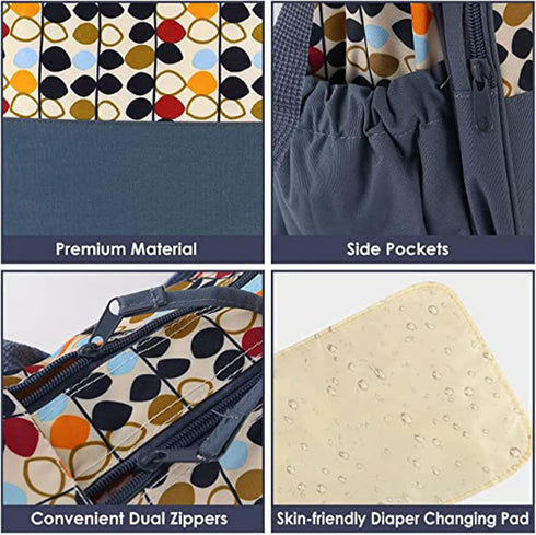 5PCS Mummy Diaper Bag Set, Shoulder Bags for Baby Nappy Diapers
