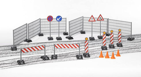 Set: Bruder Construction Railings Site Signs and Pylons