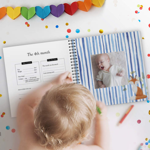 Pillow & Toast Limited Edition Baby's First Year Memory Book and Journal - Eco-Friendly Keepsake with Woodland Design