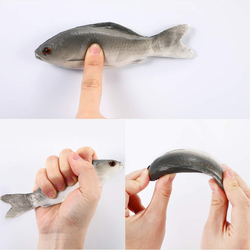 Gejoy 4 Pcs Realistic Fake Fish, Artificial Small Plastic Sea Fish for Party Market Display and Decoration