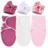 DRESHOW BQUBO 3 Pack Newborn Baby Swaddle Blanket with Hats Infant Adjustable