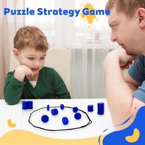aikkmzy 24 Magnetic Chess Game with Stones, Piece Magnet Game with String for Kids & Adults, Puzzle Strategy Board