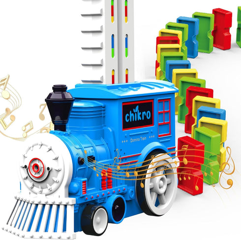 chikro Domino Train Toys Games for Kids - Automated Dominoes-Placing Model Train for
