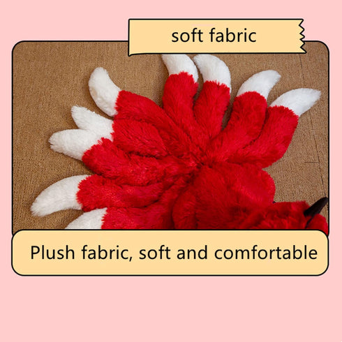 Tiny Heart Simulation Nine-tailed Fox Plush Toy, 10.23inch Soft Cute Stuffed Animal for Kids