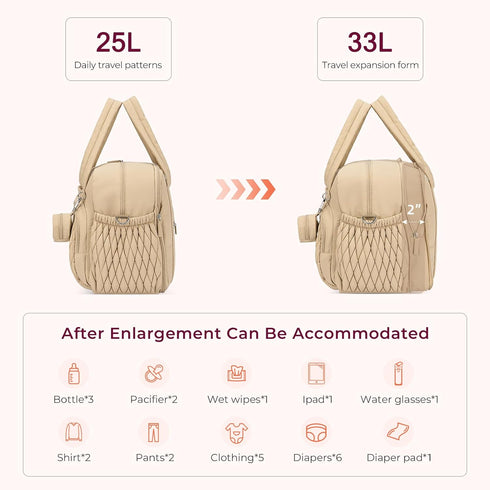 Large Capacity Crossbody Diaper Bag for Moms