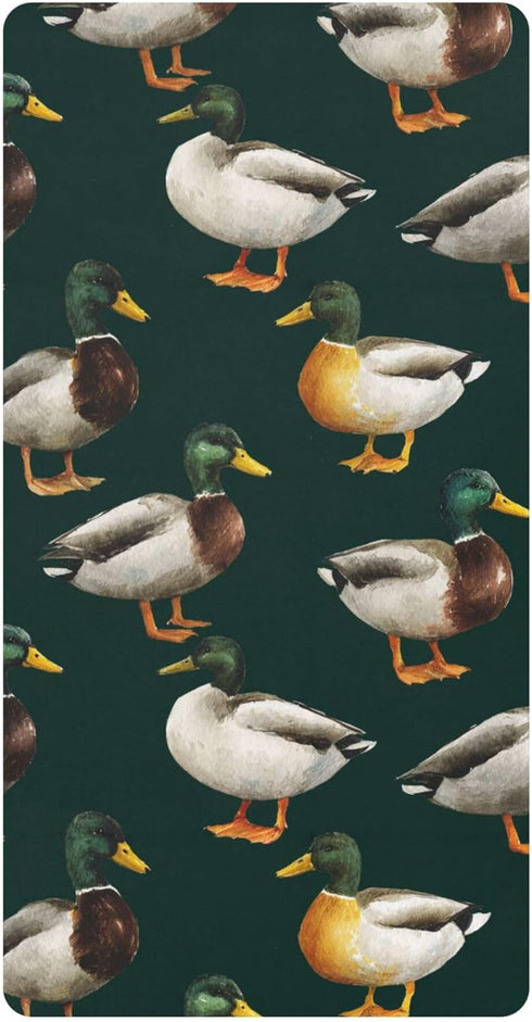 Mazeann Birds Mallard Ducks Crib Sheets Soft Breathable Fitted Cotton Baby Crib Sheets