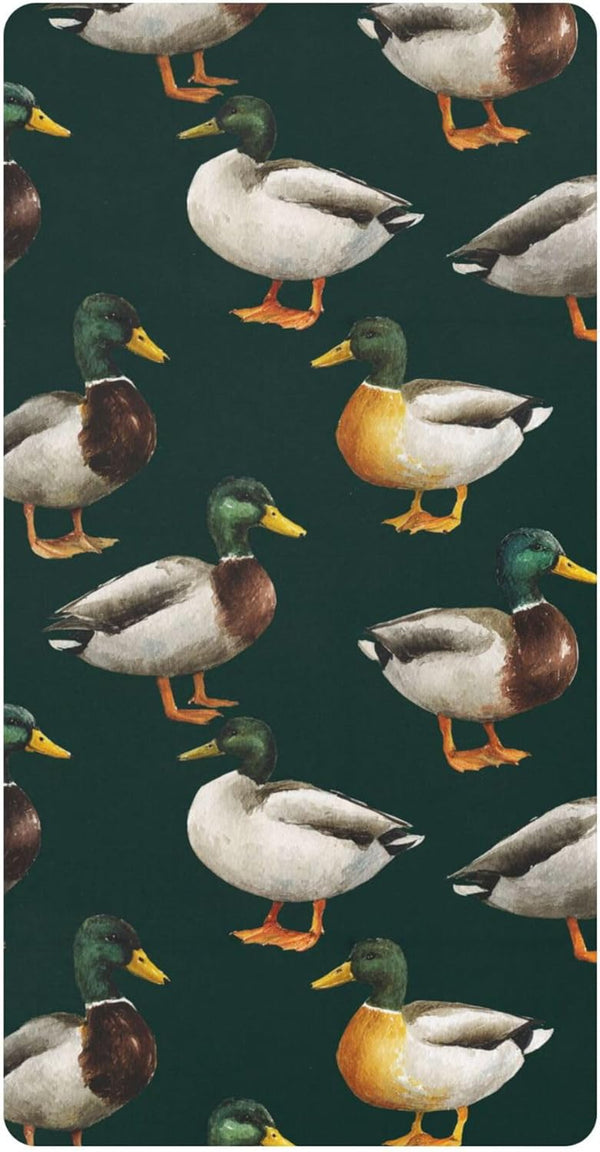 Mazeann Birds Mallard Ducks Crib Sheets Soft Breathable Fitted Cotton Baby Crib Sheets