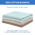Delta Children 100% Cotton Muslin Baby Receiving Blankets, 47x47 Inches (Pack of 4), Neutral Boho