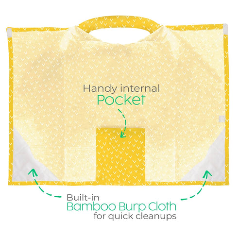 San Francisco Baby Nursing Cover Up, Breathable 360° Privacy Breastfeeding Blanket - Luxury Yellow