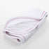 Swaddle Blankets for Babies - Organic Cotton in White with Pink Stitching