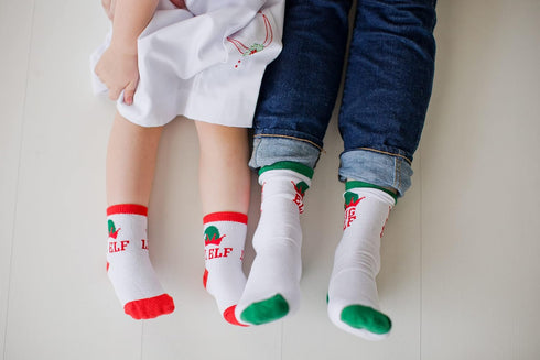 Little Holly Big Elf/Lil Elf Sock Set, Mommy and Me Matching Socks, New and Expecting Mom Gift, Baby's First Christmas