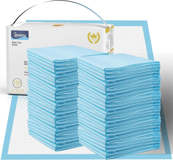 Organic Cotton Baby Disposable Changing Pad, 100 Count Ultra Absorbent & Waterproof