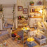 TuKIIE DIY Miniature Dollhouse Kit with Furniture, 1:24 Scale Wooden Doll House Accessories (Kitten Diary)