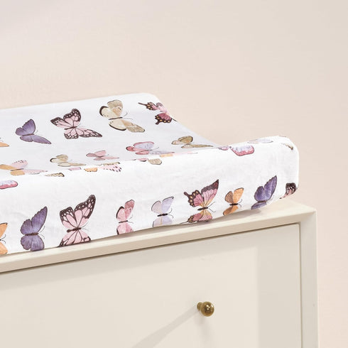 Soft/Cozy Lambs & Ivy Butterfly Dreams Fleece Changing Pad Cover - White