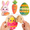 HUZU Easter Snap Builders, Easter Basket Stuffers Bunny, Carrot, Egg, Chick Wooden Puzzle