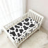 CZXW 52" 28" Cow Print Black White Crib Sheets Fitted x Natural Cotton Soft & Breathable for Baby Crib Mattress