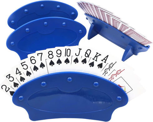Yuanhe Card Holders for Playing Cards - 4 Pack for Adults, Kids, Seniors - Great for Poker Parties
