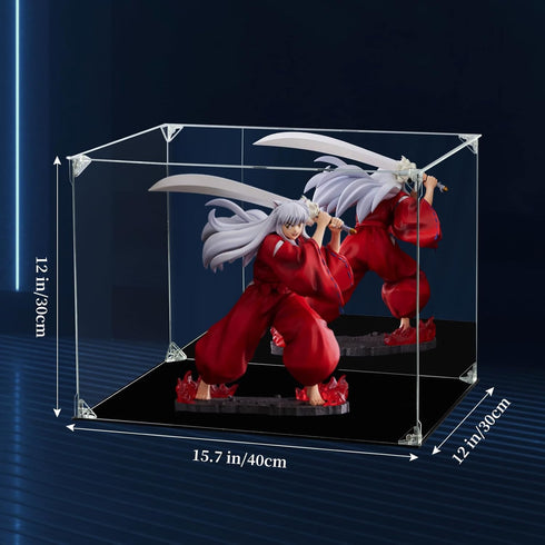 Acrylic Display Case Clear Action Figure with Mirrored Back, Dustproof Storage Box, Alternative Glass Case for