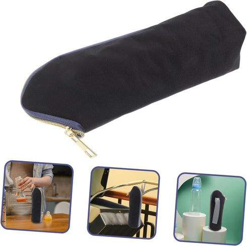 Toddmomy Zippered Insulated Bottle Carrier: Stroller Hanging Bag for Travel Milk Bottle Cooler & Warmer - Easy to Wipe