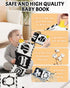 0-6-12 Tummy Baobrava High Contrast Baby Toys, Black and White Newborn Toys for Brain Development, Soft Baby Books
