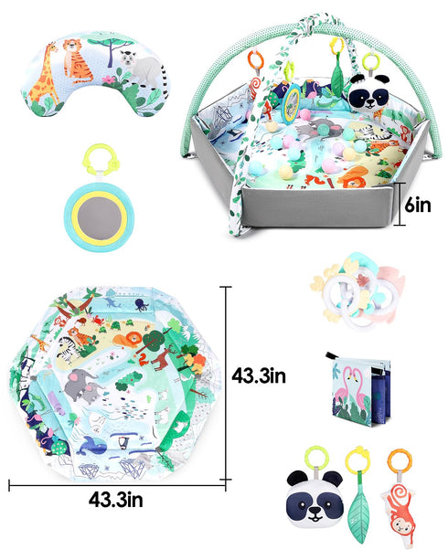 4-in-1 6 18 dearlomum Interactive Activity Mat,Baby Play Mat with Learning Toys, Motor Skill Development,Ball Pit