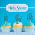 Boao 48 Pieces Glitter Cupcake Toppers for Baby Shower - It's a Boy Jumpsuit, Bodysuit, Carriage, Crown, Arrow Picks