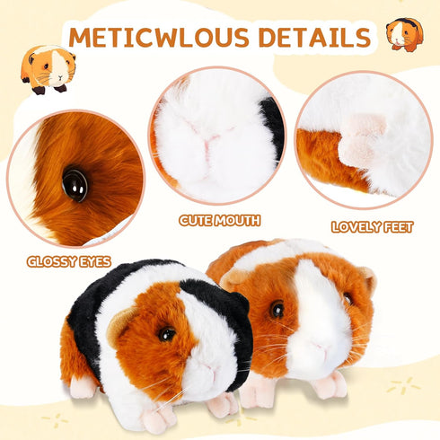 Mushplushies Guinea Pig Stuffed Animal, Cute Guinea Pig Plush for Kids, Realistic Stuffed Animals Small Live Animals