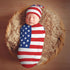 Sets American Flag Newborn Swaddle Blankets Hat Soft Baby Receiving Blanket Swaddle Sack for Baby Shower Infant Boy