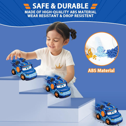 Super Wings Transformer Toys 5" Action Figure Supercharged Tobot Leo, 3 in 1 Rescue Bots for Boys and Girls