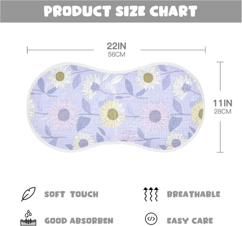 decor gift 4 Pack 22x11in Cotton Burp Cloths Soft and Absorbent? Sunflower Pastel Purple Lavender Baby Cloth for Unisex