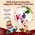 2025 Set, 24 Countdown Train Advent Calendar for Toddlers Kids - Magnetic Wooden Animal Train Gift Days Christmas